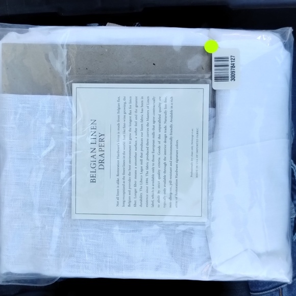 RH Optic White Sheer Belgian Linen Drapery Rod Pocket - Picture 5 of 10